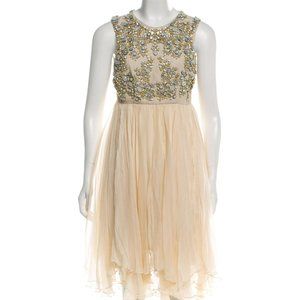 ADAM LIPPES Flowy Cream silk dress with moonstones